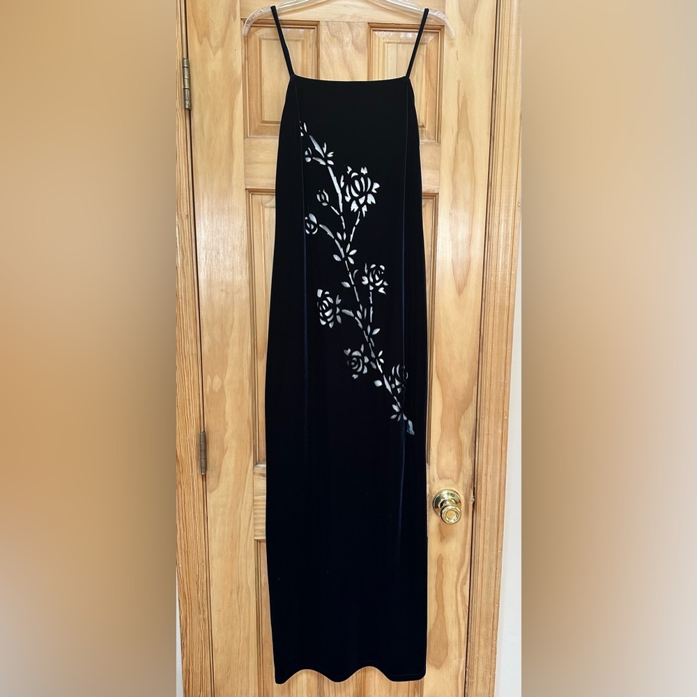 Elegant Navy Blue Floral Dress | Size 9-10
